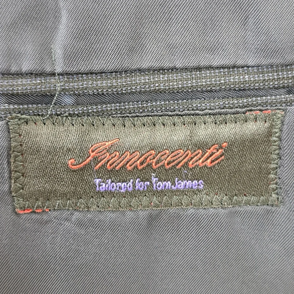 Innocenti Tailored for Tom James Blue Pinstripe 2 Piece Suit Set 42L Pants 34x31